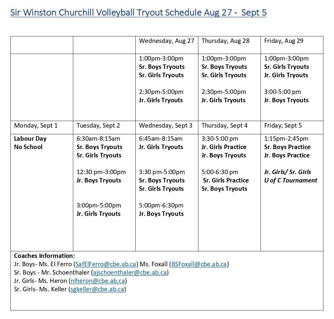 Volleyball Tryout Schedule 2025 26